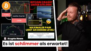 Es ist SCHLIMMER als erwartet! Bitcoin CRASH unter $70.000! Was JETZT wichtig ist! | Krypto News