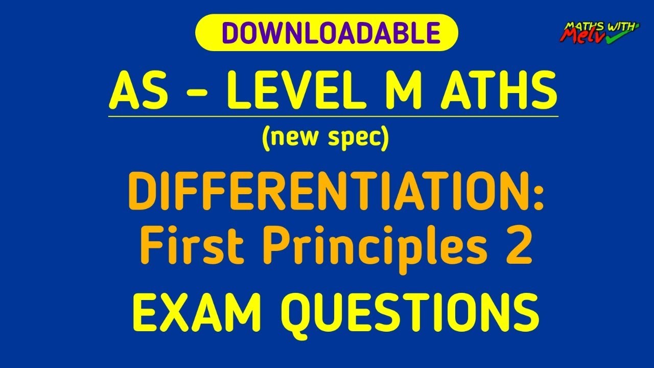 Differentiation First Principles AS Level Maths Exam Questions 2 YouTube Differentiation First Principles AS Level Maths Exam Questions 2 YouTube