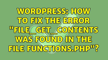 Wordpress: How to fix the error "file_get_contents was found in the file functions.php"?