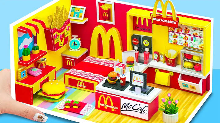 How To Make Miniature McDonalds Bedroom, Kitchen from Cardboard | DIY Miniature Cardboard House #24