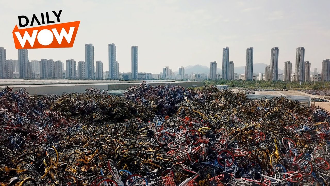 Mountains of Abandoned Bikes in China YouTube
