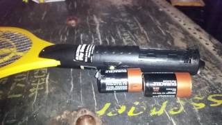 Electronic fly swatter lithium ion 18650 upgrade hack