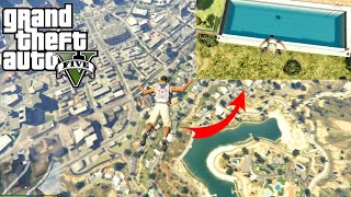 Jumping into the pool from the highest point in GTA 5