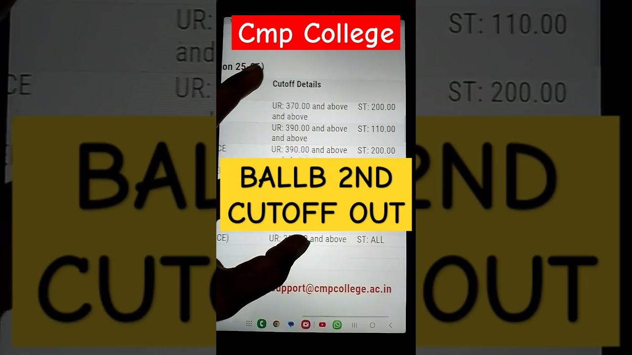 ALLAHABAD UNIVERSITY CMP COLLEGE Ballb cutoff out|