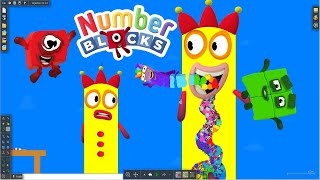 Numberblocks, Colourblocks, Alphabet Lore Eating Simulation! Puzzle Tetris Game by Algodoo