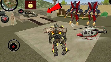 Robot Shark (Transformer Truck Destroy Army Helicopter + Tanks ) Robot Fight on Army Base