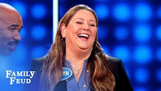 Marissa Jaret Winokur And Camryn Manheim Are Feuding  Celebrity Family Feud