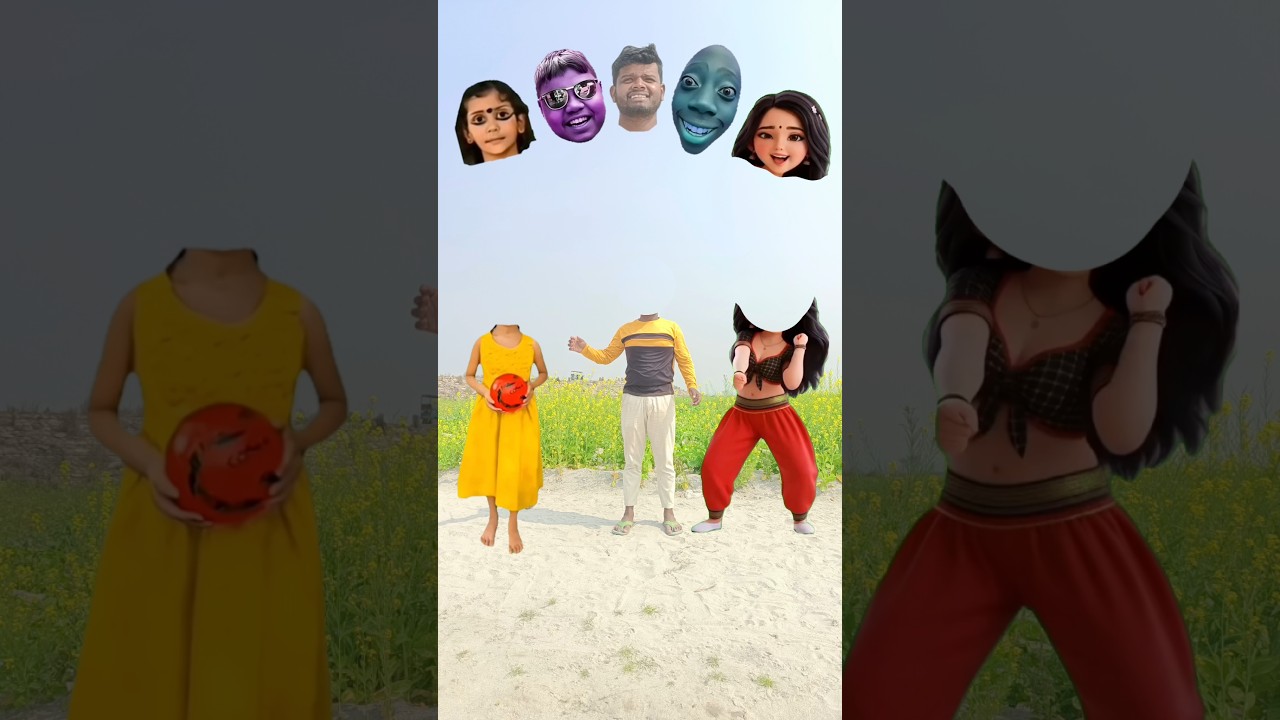 Funny Face Swap Challenge in the Village 😂🔥Epic Head Swap Transformation in Mustard Field! 😱