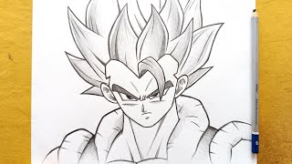How to draw Gogeta easy from (Dragon ball z) || Goku fusion form drawing || Easy drawing ideas