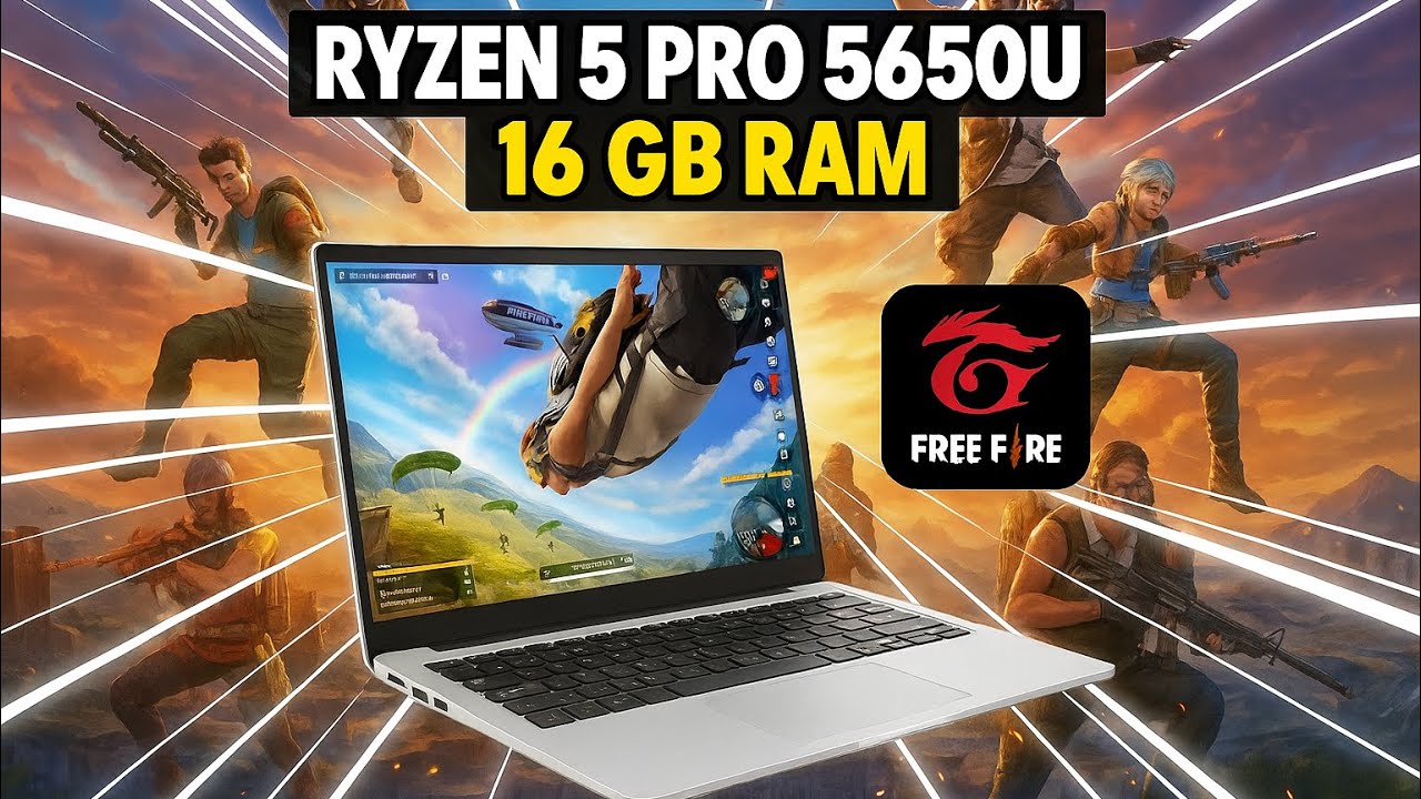 Free Fire Test on HP EliteBook 845 G8/G7 | Ryzen 5 Pro 5650U