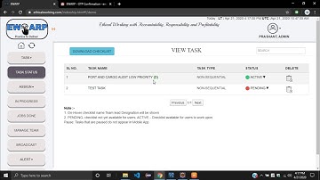 #17 EWARP  (digital checklist - Manager Console) -DELETE A TASK