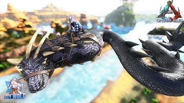 Taming a Flying BASILISK!!![ARK Crystal Isles OMEGA MOD Ep:12]