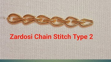 Aari Work Class-36 Zardosi Chain Stitch Type 2 in marathi