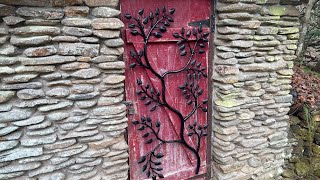 Forging a steel tree sculpture