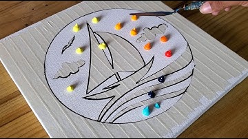 Sailboat / Double Exposure Painting / Easy Masking Tape Satisfying / Project 100 Days / Day #29