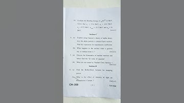 nuclear and particle physics bsc 3rd year question paper #important #questions #bsc #hpushimla