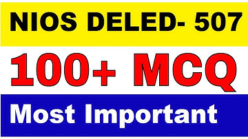NIOS DELED 507 Objective Questions and Answer