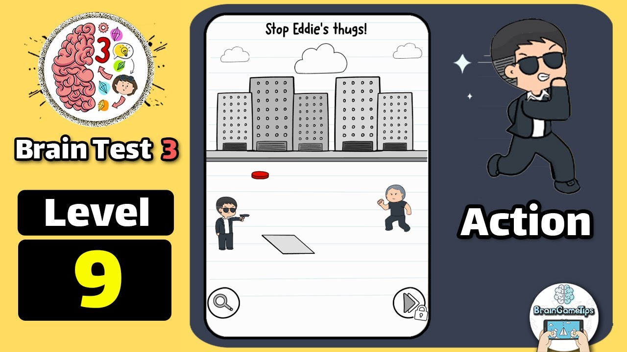 Brain Test 3: Tricky Quests - Agent Smith Action Level 9 Walkthrogh Answer