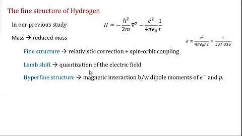 01 Fine structure of Hydrogen