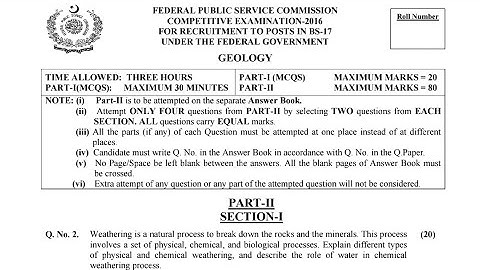 CSS PAST PAPERS - 2016 - GEOLOGY - OPTIONALLY SUBJECT  (GROUP 2)