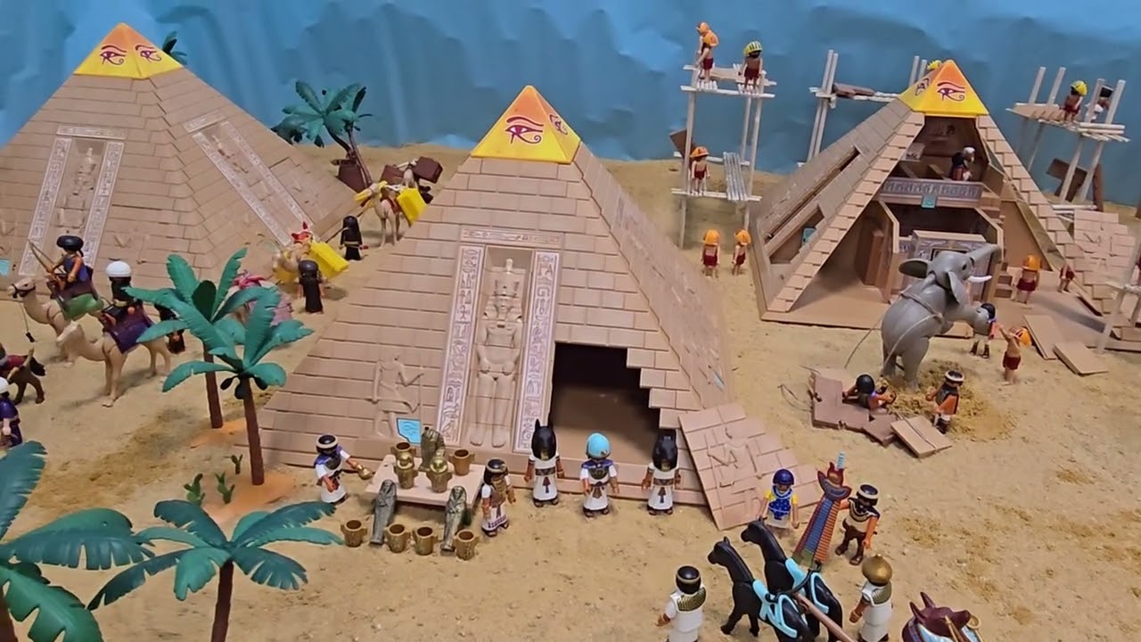 Diorama de Egipto. Ceip Ángeles Gasset. Arcas. Proyecto E. Infantil. Belén de Playmobil de Cuenca. 