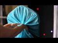 How to: tie a hood scrunch with organza sash around a chair cover How to: tie a hood scrunch with organza sash around a chair cover