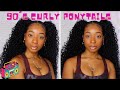 90's INSPIRED TWO CURLY PONYTAILS WITH WEAVE UNDER $20 😍 | ft. Ebonyline.com