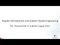 Supplier Development and Quality Engineering