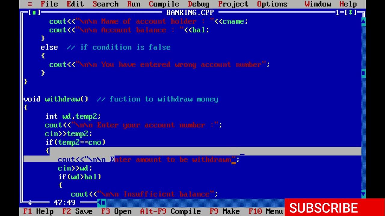 Bank Account Program || C++ - YouTube