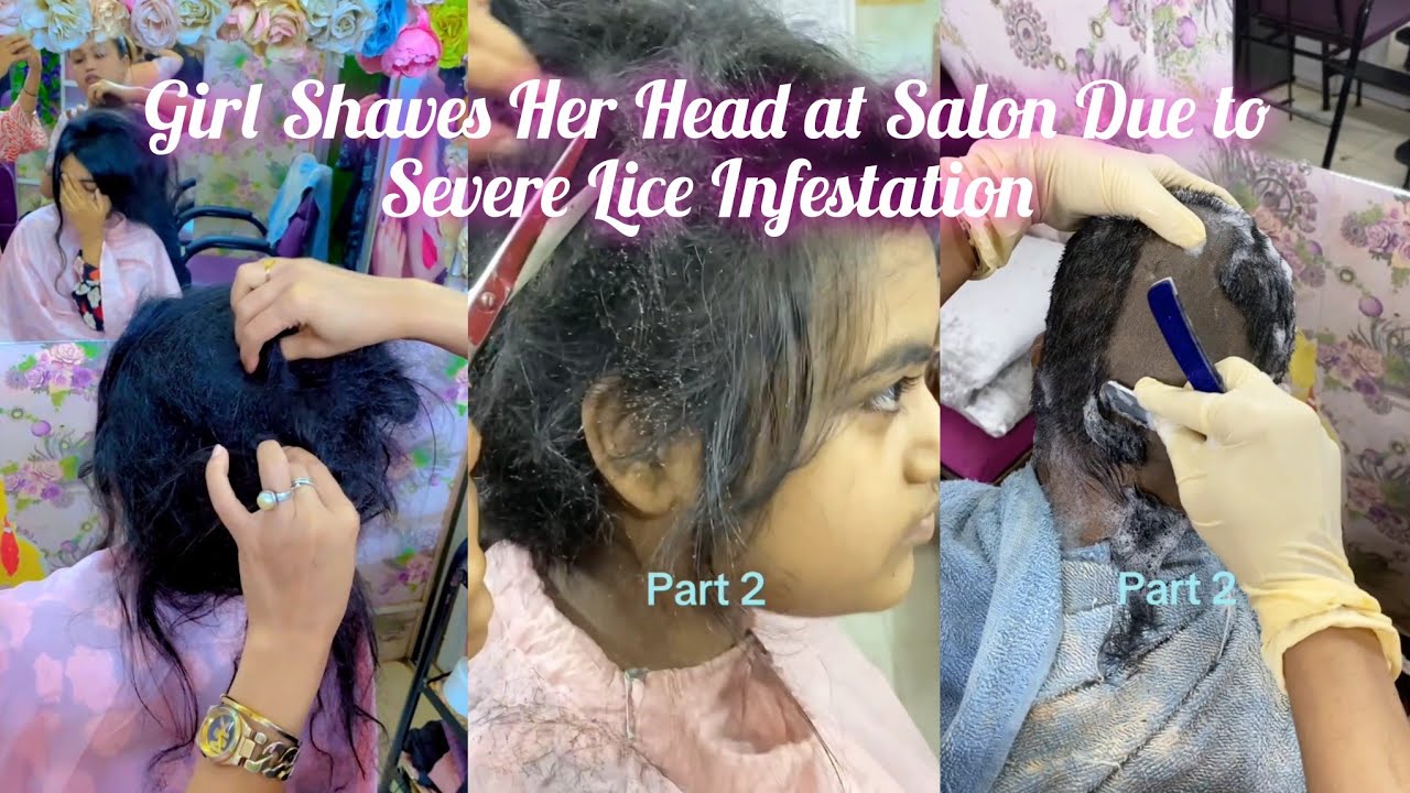 Beautiful Bangladeshi Girls Shaves Her Head at Salon Due to Severe Lice Infestation