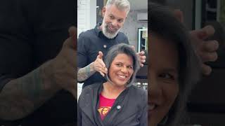 Correção de corte no grisalho! #cabelo #cuidadocomcabelo #salaodebeleza #cabeloslindo #haircut #hair
