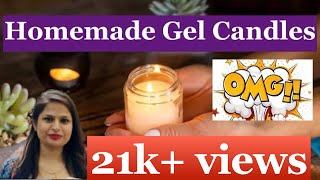 Easy way to make gel candle at home | homemade jar gel candle | diwali candles making athome