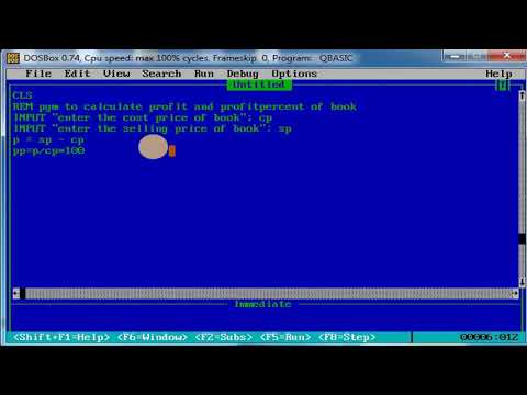 7.qbasic pgm to calculate profit and profit percent of book