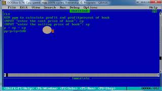 7.qbasic pgm to calculate profit and profit percent of book