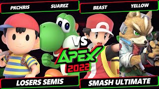 Apex 2022 Losers Semis - PkChris & Suarez Vs. Beast & Yellow - SSBU Ultimate Tournament