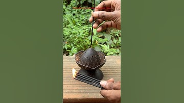 HOW TO MAKE HANDMADE AGARBATTI STAND  WITH COCONUT SHELL #craft #ideas