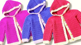 SUPER EASY CROCHET PATTERN! hoodie, cardigan sweater, coat or jacket FOR BOYS AND GIRLS up to 10yrs