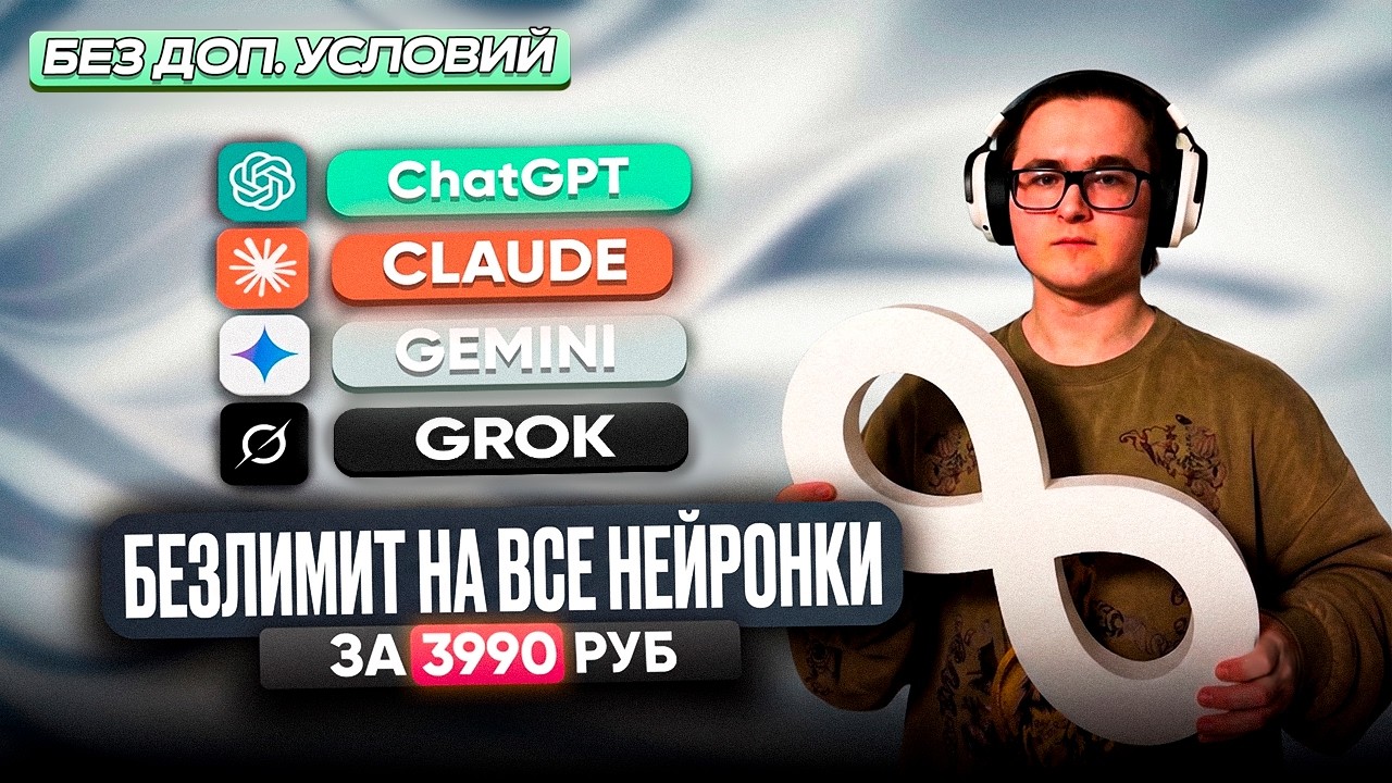 🔥 ALL AI MODELS FOR 3990 RUBLES | UNLIMITED ACCESS TO ALL AI MODELS | CHATGPT, CLAUDE, GEMINI