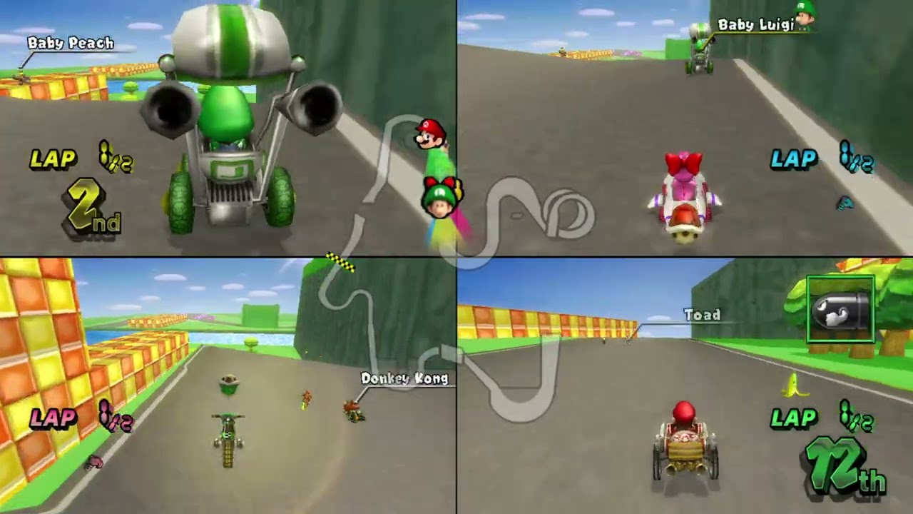Mario Kart Wii Custom Tracks (Wiimms) ✦ 4 Players #854 (3 Tracks) Mirror