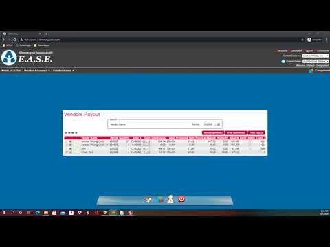 EASE Dealer - Vendor Payout Ledger