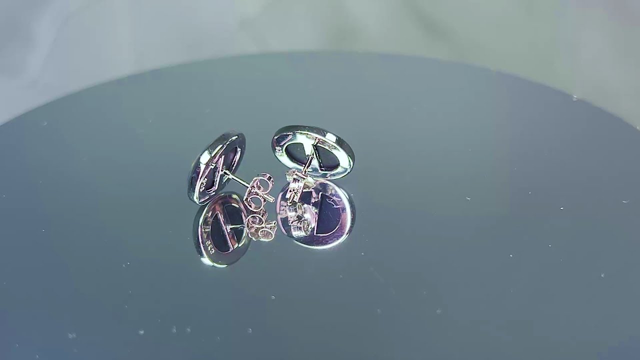 Sterling Sliver Opal Triplet Earrings 12x10mm