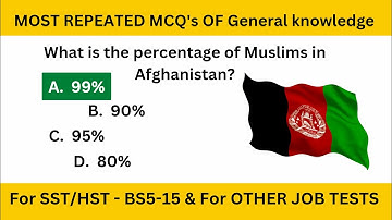 20 Most repeated MCQs of General knowledge | SST/HST | Sir Naeemullah mahar