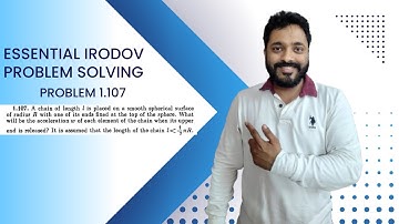 Essential Irodov Problem Solving Series | Question 1.107 | JEE / NEET | Concept Building |