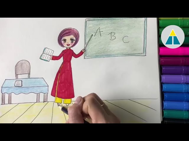 Vẽ Cô Giáo Mặc Áo Dài | Vẽ Siêu Dễ Cùng Hi Art Cute | Vẽ Tranh Ngày 20-11  Happy Teacher'S Day 20-11 - Youtube