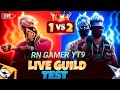 1vs2 guild test 1vs1 1vs4 custom  game play  free fire max live stream rngameryt9 freefire