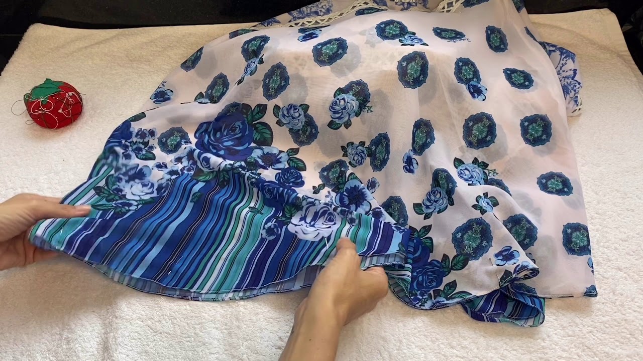 Fazendo bainha no vestido..