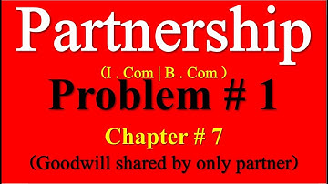 Problem 1 Ch 7 Admission of Partner I Com part2| Sohail Afzal Accounting Partnership problems