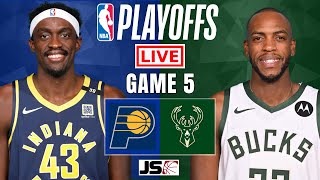 Indiana Pacers vs Milwaukee Bucks Game 5 | NBA Playoffs Live Scoreboard
