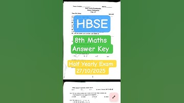 Class 8th Maths Answer Key 27/10/2025🔥Half Yearly Exam 2025-26