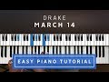 Drake - March 14 EASY PIANO TUTORIAL